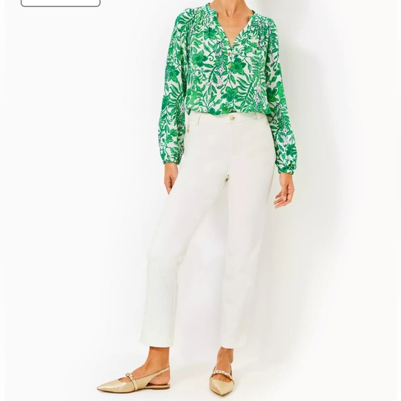 Lily Pulitzer 29" Ana High Rise Pant in Coconut NWT Size 14 - Picture 1 of 10